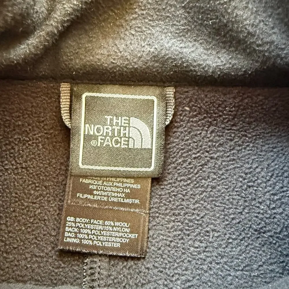 The North Face Mens M Grey Wool Blend Denali Full Zip Fleece Interior Jacket